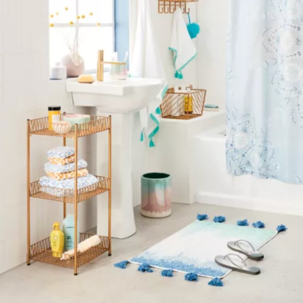 Wild Sage Daniella Dip Dye Bath Rug - Grey